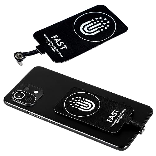 Septpenta Slim Type C Wireless Charging Receiver, Folding Socket, Multiple Protections, with Magnetic Charging Line, Wireless Charging Receiver Patch for Type C Interface Devices (10W)