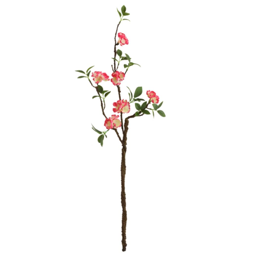 XDLEDMKIZ Silk Artificial Flowers, Simulation Flowers with Ceramic Vase, Fake Plum Blossom Long Stem Table Decoration