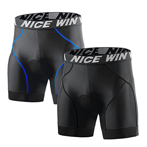 NICEWIN Short masculino acolchoado 4D para bicicleta, antiderrapante, perna, ciclismo, roupa íntima,