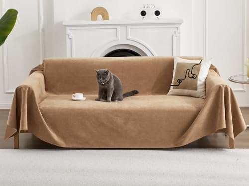 HomeFirst ソファーカバー 撥水加工 犬猫対策 マルチカバー 長方形 防水 ソファカバー 1 2人 肘付き 肘なし ソファーベッドカバー 防水 ブランケット 柔らかい ソファーシーツ 犬猫用シート 洗える 四季通用 180cm