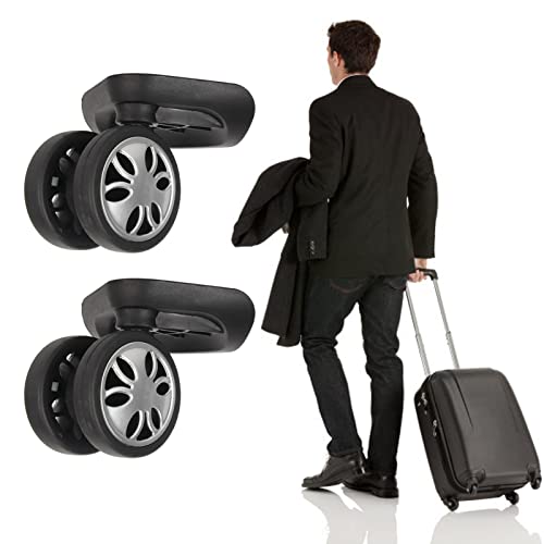 2 Pcs 360 Swivel Luggage Wheels Replacement, Travel Suitcase Silent Wheel Repair Set, Easy Installation Wheel with Screw Mute Bearings Repair Set for Luggage4
