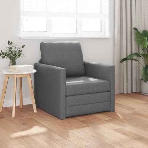 Yunovire Sofá cama gris oscuro, 74 x 77 x 81 cm, tela de terciopelo, estructura de metal resistente, sofá cama versátil para adultos, cómoda cama de invitados