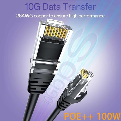 Cat 6 Ethernet Cable 3FT 10Pack, Cat6 Ethernet Patch Cable 10Gbps, High-Speed UTP Cat6 Network Cable Pure Copper, Cat 6 Cable for Home and Office Network, Black - Image 3