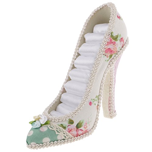 Preisvergleich Produktbild Gazechimp High Heel Schuh Schmuckständer Ringhalter Schmuckhalter Ohrring Ständer Blume Druck