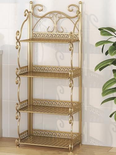 Versatile Metal Plant Shelf - Easy to Assemble Iron Floor Rack Organizer for Kitchen, Living Room, Bathroom & Indoor/Outdoor Use - Space-Saving Design