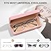 Marvolia Glasses Case Hard Shell Square Large Eyeglasses Case PU Leather Protective Cases for Sunglasses Eyeglasses with Cleaning Cloth for Men Women - Pink