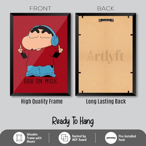 Image of ArtLyft Demon Slayer Anime Wall Frame A4 | Rengoku Quote Poster Frame | Motivational tanjiro - renguko Wall Art | Otaku Room Decor | Anim Lover Gift (Shinchane (High On Music))