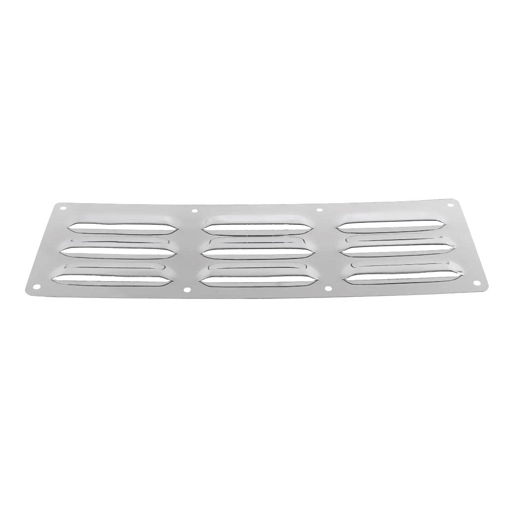 Skkwjege Silver Durable 304 Stainless Steel Marine Boat Yacht Louver Vent 9 Slot Ventilation