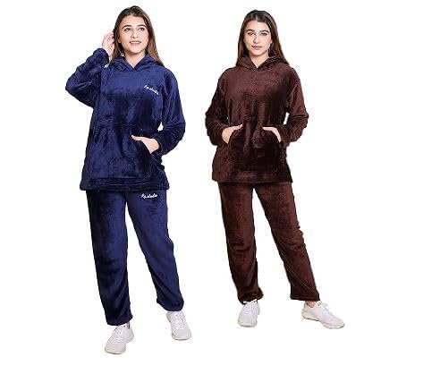 Winter Wool Nightsuit for Women – Soft & Cozy Full Sleeve Pajama Set (Pack Of 2)-image-5
