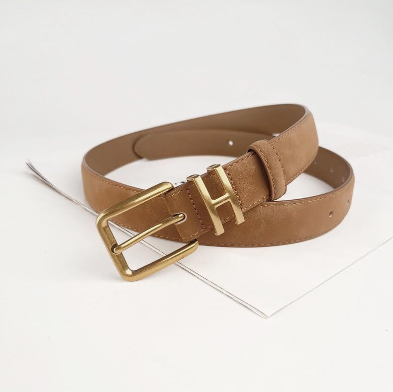 Womens Belt for Jeans Genuine Suede Leather Belt，Womens Skinny Belts for Pants Dresses3