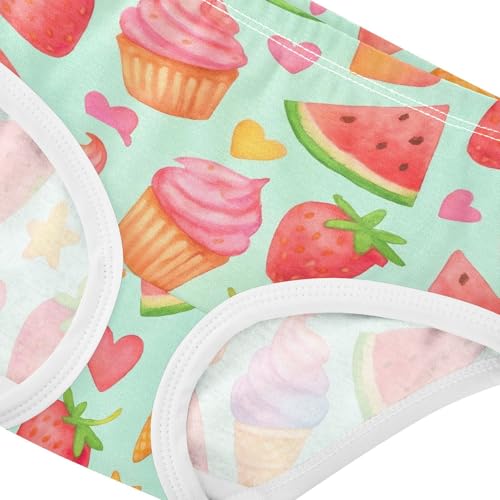 Joisal Cute Cartoon Strawberry Watermelon Little Girl Panties Girls Underwear Toddler Cotton Colorful Underpants Briefs 2t4