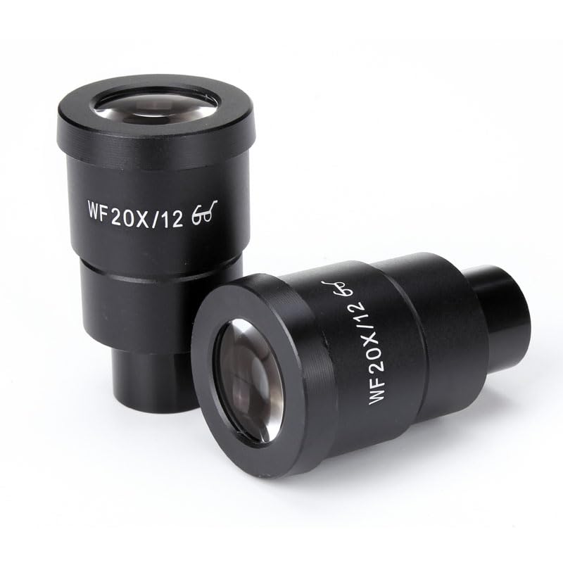2PCS WF10X WF15X WF20X Oculari for microscopio for microscopio Stereo Ampio Campo High Eyepoint Oculare Lente Oculare Accessori(WF20X12mm)