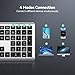 TECKNET Wireless Keyboard, Rechargeable 2.4GHz USB Bluetooth Keyboard for 4 Multi Devices, Ultra Slim Full Size UK Layout Keyboards for Computer, Laptop, Tablet, Smart TV, Phone