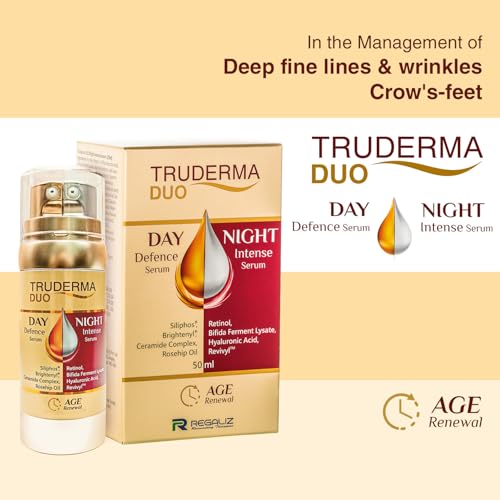 Image of Regaliz Truderma Duo Anti-Ageing Serums: 2-in-1 Day Defence & Night Intense Serums for Wrinkles & Fine Lines 50ml