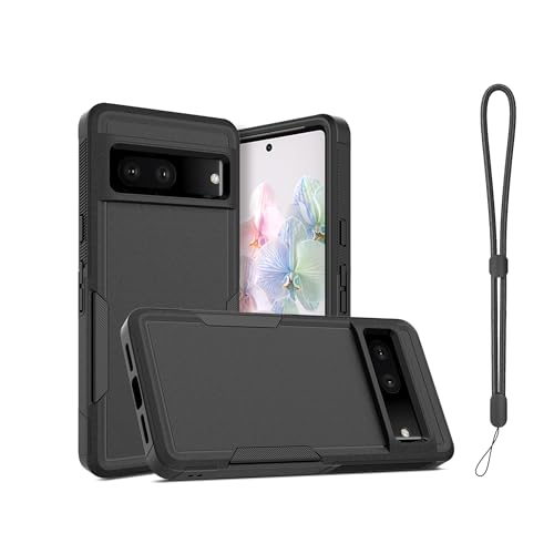 smithdepot Rugged Case with Lanyard for Google Pixel 7 Pro,Black
