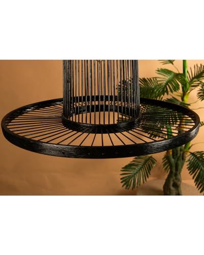 Image of Handmade Bamboo Hanging Lamp Shade Perfect Hanging Pendant Lights for Living Room /Home /Hotel /Cafe /Restaurant Dcor (Brown & Natural)(25X35X25)
