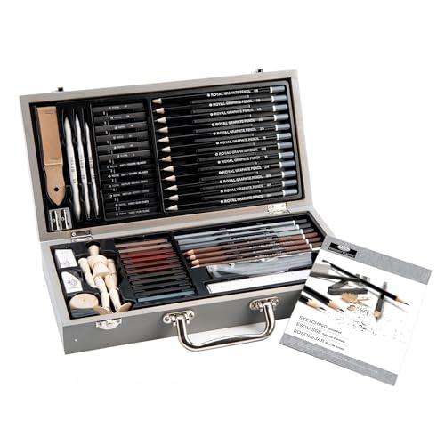 Royal & Langnickel -SKET2000 Wooden Box Sketching Art Set, Multicolor.