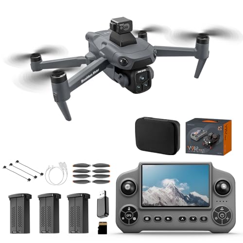V918 GPS Drone with 8K Camera for Adults, RC Drones with 5 inch HD Screen, 90 Mins Flight Time, 3KM...