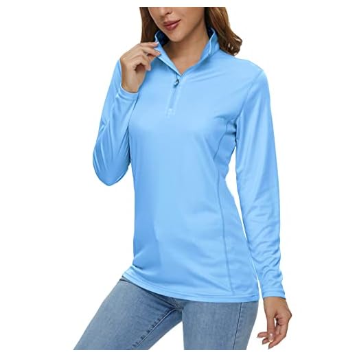 Womens Uv Protection Shirts Long Sleeve Shirts Casual Running Shirts Performance T Shirts Athletic Shirts Tank Top Gym Shirts Rash Guard Sun Shirt Blue