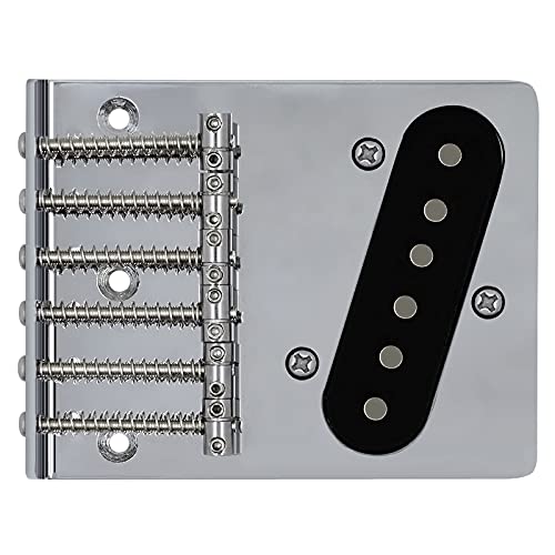 Telecaster Bridge 6 Saddles With Pickup For Fender Tele Vintage Style Electric Guitar Parts Replacement, Chrome #TOP1