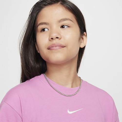 Nike Sportswear Essential Big Kids' (Girls') T-Shirt (Magic Flamingo, FZ5539-646)3
