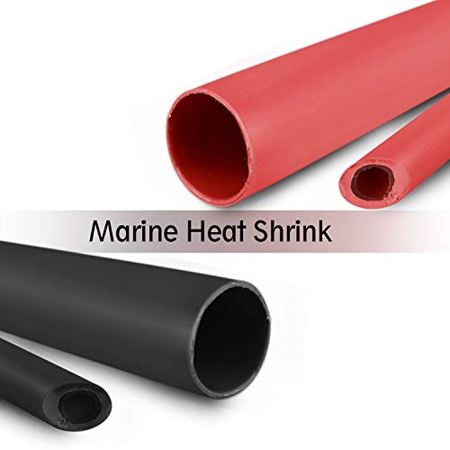 Young4Us 2 Pack 3/4'' Heat Shrink Tube 3:1 Adhesive-Lined Heat Shrinkable Tubing Black&Red 4Ft #TOP1