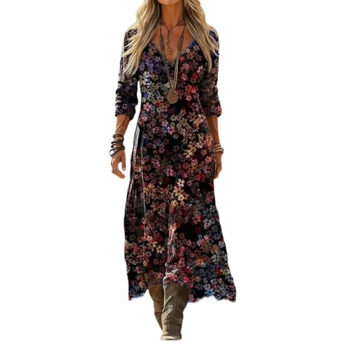 Robe Mousseline Boho Légère et Colorée pour Femme avec Manches 3/4 Chic