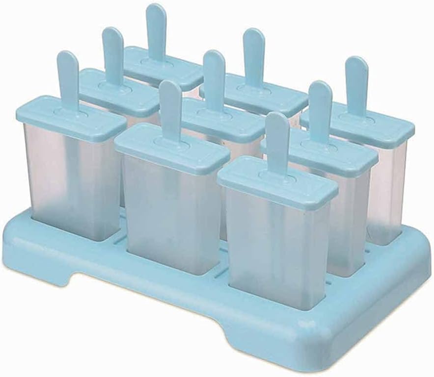9/4/2/1 Hole Silicone Ice Cream Chocolate Tray Ice Cream DIY Mold Dessert Ice Cream Mold with Popsicle Stick (Color : B)