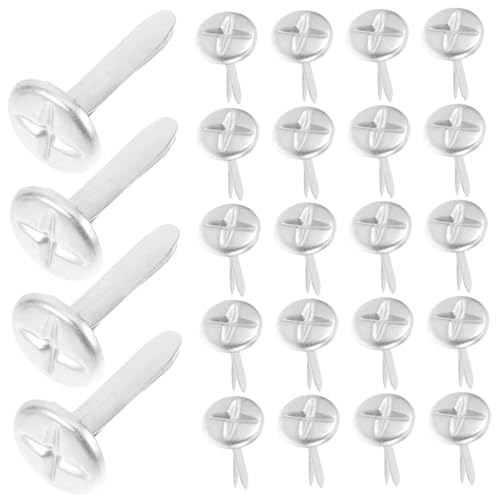 KONTONTY 100Pcs Decorative Paper Fasteners Two Legged Brad Fasteners for Crafts Rounded Flat Head Design for Safe Use for Projects and Scrapbooking
