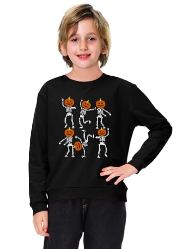 Image of Remimi Kids Halloween Sweatshirt Long Sleeve Thanksgiving Tops 3-14 Years