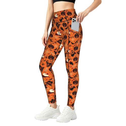 Pantalones de yoga con estampado de Halloween exclusivos y diseño opaco funcional