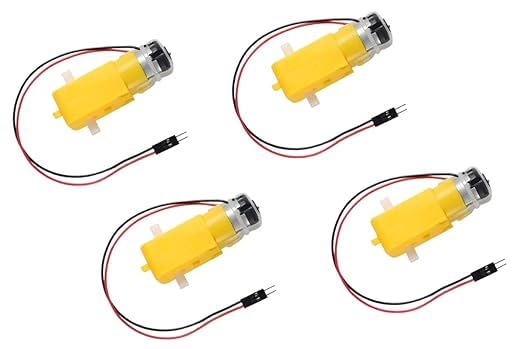 (4 Pcs) DC Bo Motor Electric Dual Shaft Motor Wire attached Dual Shaft Gear Motor Magnetic Gearbox Engine for Smart Car and DIY Kits
