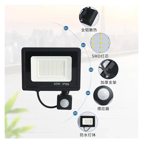 Projecteur LED PIR résoud les zones sombres avec sa lampe murale étanche 30W - 4