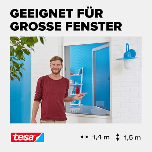tesa Insect Stop Aluminium Rahmen Fliegengitter für Fenster 140 cm x 150 cm – Ansicht 3