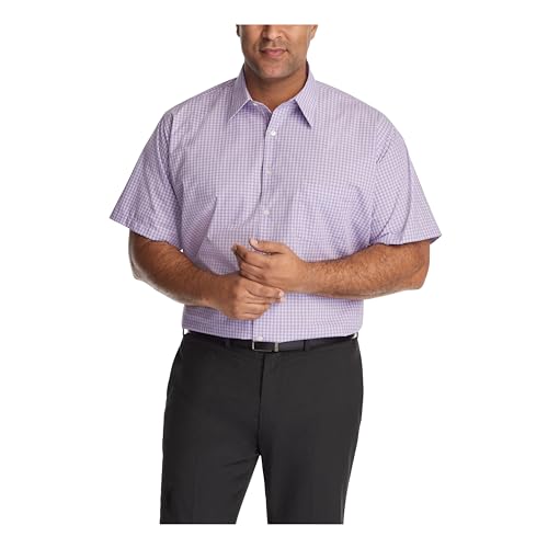 Image of Van Heusen Men's BIG FIT Short Sleeve Dress Shirts Poplin Solid (Big and Tall)