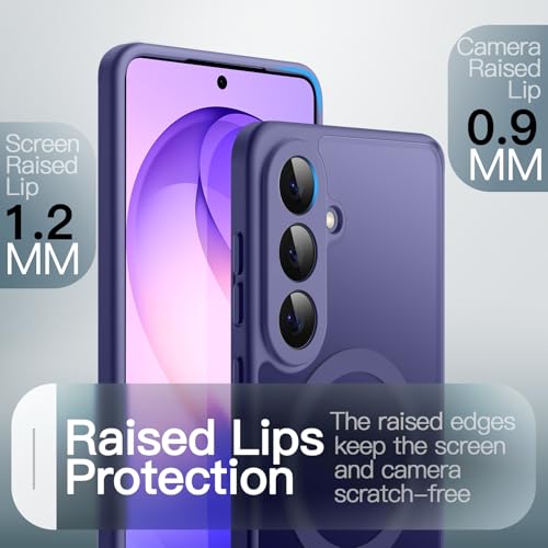 Image of JETech Magnetic Cover Case for Samsung Galaxy S26, Compatible with MagSafe, Camera Lens Full Protection, Translucent Matte Back Shockproof Phone Cover (Cobalt Violet)