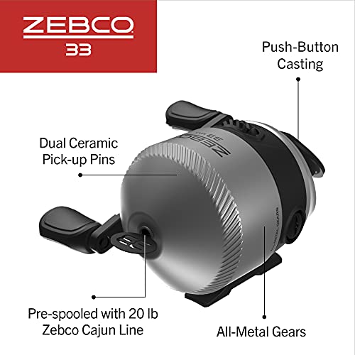 Zebco 33 Spincast Fishing Reel, Changeable Right or Left-Hand Retrieve, Built-in Bite Alert, All-Metal Gears, Pre-Spooled with Zebco Cajun Line - image 4