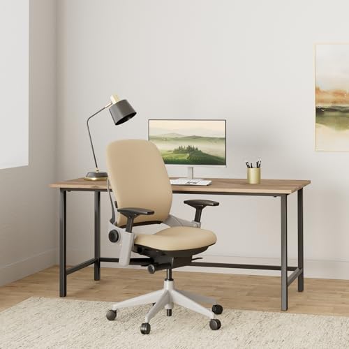 Image of Steelcase Leap Chair with Platinum Base & Hard Floor Caster, Sable
