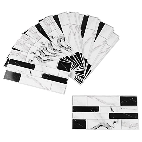 La Mejor review de Azulejos resistentes para cocina de esta semana. 31 Miokycl 27 Piezas Papel Pintado de Cocina Azulejo Autoadhesivo PVC Resistente Al Desgaste Blanco Negro Falso Ladrillo para el Baño del Hogar
