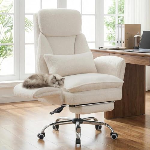 Ckaff Chaise de Bureau avec Accoudoirs Réglables sur 5 Niveaux, Fauteuil de Bureau Ergonomique avec Repose-Pieds et Soutien Lombaire, Chaise Gaming à Hauteur...