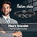 Luxladis Personalized Infinity Bracelet for Men - Custom Mens Bracelet with Names Customized Gifts for Dad Father Husband Son (2 Names)