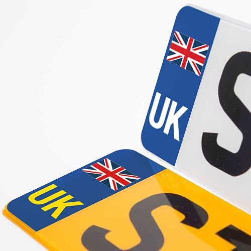 stika.co Zelfklevende vinylsticker, Verenigd Koninkrijk Juridische Sticker voor Auto Nummerplaten | Brexit Alternative Union Jack Flag UK Badge, 2 stuks (voor- en achter)