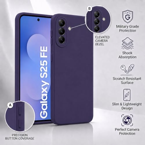 Image of FIRST MART Matte Silicone Back Cover for Samsung Galaxy S25 FE - Purple