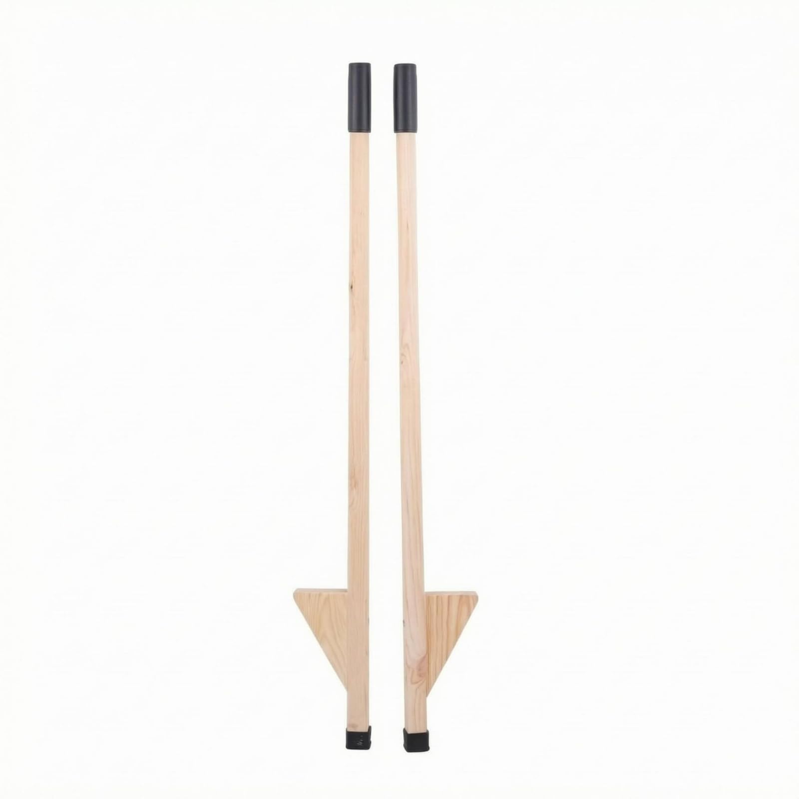 Jinhxofs Wooden Stilts Triangular Base Traditional Folk Foam Handle Stilts, Wood Color
