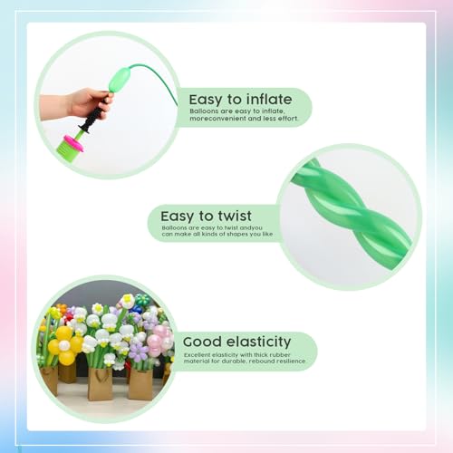 Image of Twisting Balloons - Dark Green 260 Long Balloons for Birthday Party & Even | Dark Green long balloons for animal figures & making balloon shapes, flexible & easy to twist into shapes, thick latex mater
