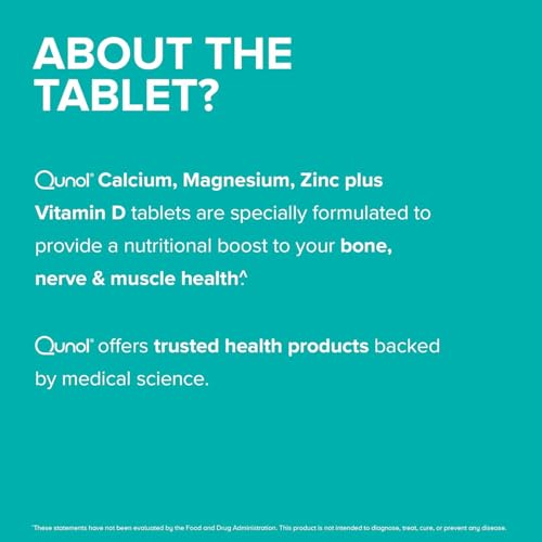 Image of Qunol Calcium 3 in 1 Tablets with Calcium, Magnesium & Zinc for Immune Support, Bone, Nerve, and Muscle Health Supplement, 270 Count