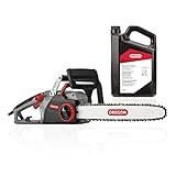 Oregon CS1500 18-inch 15 Amp, Self-Sharpening Corded Electric Chainsaw & 54-059 Bar and Chain Lube, Black, 1 Gallon