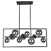 Dainolite GLA-3310HP-MB, 10 Light Matte Black Pendant