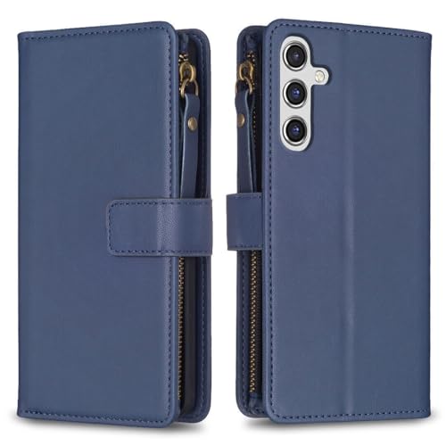 Étui pour Samsung Galaxy S23 FE bleu housse portefeuille en cuir à rabat