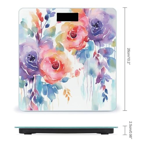 Báscula digital inteligente floral de vidrio templado miniatura 2